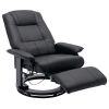 Faux Leather Manual Recliner,Adjustable Swivel Lounge Chair with Footrest,Can Rotate 360 Degrees,L-right Angle Curved Wooden Frame, Armrest and Wrappe