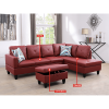 Red Semi PU Synthetic Leather Sofa Living Room Sofa