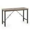 Rustic Industrial Occasional Collection - Vintage Plank-Effect Tops, Iron Metal Base - Choose from Cocktail or End Table, Perfect Blend of Style and F