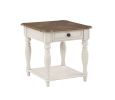 ACME Florian End Table in Oak & Antique White Finish LV01663