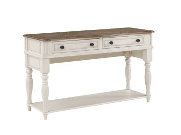 ACME Florian Sofa Table in Oak & Antique White Finish LV01664