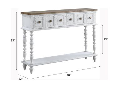 ACME Bence Console Table in Dark Charcoal & Antique White Finish AC00280