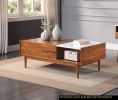 Modern Design 1pc Lift Top Coffee Table with Faux Marble Top Home Furniture