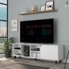 Valdivia Tv Stand for TV¬¥s up 70"; Four Open Shelves; Five Legs -White