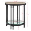 ACME Brantley End Table in Oak & Sandy Black Finish LV00752