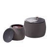 Set of 2 End Table with Storage, Round Accent Side Table with Removable Top for Living Room, Bedroom, Top œÜ650*450,œÜ480*390