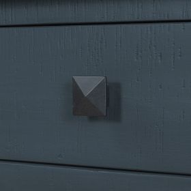 TREXM Rustic Brushed Texture Entryway Table Console Table with Drawer and Bottom Shelf for Living Room (Antique Navy)