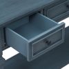 TREXM Classic Retro Style Console Table with Three Top Drawers and Open Style Bottom Shelf, Easy Assembly (Navy)