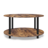 Retro-minimalist Round Coffee Table, Brown, 35.4"x35.4"x18.0"