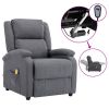 Massage Recliner Dark Gray Fabric