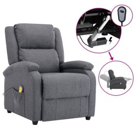 Massage Recliner Dark Gray Fabric