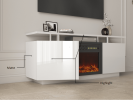 160CM high gloss TV cabinet tv unit with fireplace ,have heat and flame color changes
