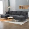 110'' Wide Reversible Left or Right Chaise of Sectional Sofa U-Shape Convertible Sofa Couch 4-Seat Couch with Chaise Lounge Upholstered for Living Roo