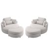 [Video] Welike Swivel Accent Barrel Modern Sofa Lounge Club Big Round Chair with Storage Ottoman Linen Fabric for Living Room Hotel with Pillows . *2P