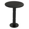 24 Inch Side End Table, Round Top with Turned Pedestal Base, Handcrafted Sandblasted Matte Black