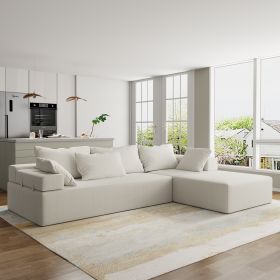 Modern Upholstered Sectional Sofa Couch Set,Modular 108" L Shaped Sectional Living Room Sofa Set With 6 Pillows,Free Combination Sofa Couch for Living