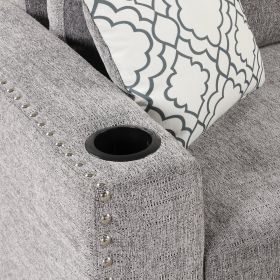 83.8" Sectional Pull-Out Sofa Bed L-Shaped Corner Sofa Couch with Storage Chaise, USB Ports, Power Sockets, Cup Holder for Living Room, Bedroom, Study