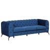 85.5" Velvet Upholstered Sofa with Sturdy Metal Legs,Modern Sofa Couch with Button Tufted Back, 3 Seater Sofa Couch for Living Room,Apartment,Home Off