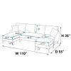 110'' Wide Reversible Left or Right Chaise of Sectional Sofa U-Shape Convertible Sofa Couch 4-Seat Couch with Chaise Lounge Upholstered for Living Roo