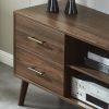 55" Mid Century TV Stand Entertainment Center, Wooden TV Console Cabinet