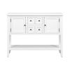 TREXM Cambridge Series Ample Storage Vintage Console Table with Four Small Drawers and Bottom Shelf for Living Rooms, Entrances and Kitchens (White, O