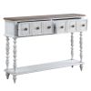 ACME Bence Console Table in Dark Charcoal & Antique White Finish AC00280