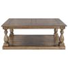 U_STYLE Rustic Floor Shelf Coffee Table with Storage,Solid Pine Wood (As same As WF287269AAE)