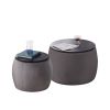 Set of 2 End Table with Storage, Round Accent Side Table with Removable Top for Living Room, Bedroom, Top œÜ650*450,œÜ480*390