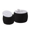 Set of 2 End Table with Storage, Round Accent Side Table with Removable Top for Living Room, Bedroom, Top œÜ650*450,œÜ480*390,Black