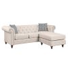 ACME Waldina Reversible Sectional Sofa in Beige Fabric LV00643