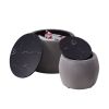 Set of 2 End Table with Storage, Round Accent Side Table with Removable Top for Living Room, Bedroom, Top œÜ650*450,œÜ480*390