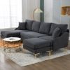 110'' Wide Reversible Left or Right Chaise of Sectional Sofa U-Shape Convertible Sofa Couch 4-Seat Couch with Chaise Lounge Upholstered for Living Roo
