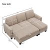Reversible Sectional Couch with Storage Chaise L-Shaped Sofa for Apartment Sectional Set ,Sectional Sofa with Ottoman,Nailhead Textured Linen Fabric 3