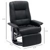 Faux Leather Manual Recliner,Adjustable Swivel Lounge Chair with Footrest,Can Rotate 360 Degrees,L-right Angle Curved Wooden Frame, Armrest and Wrappe