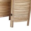 Sycamore wood 8 Panel Screen Folding Louvered Room Divider - light burn