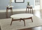 Contemporary Mid-Century Accent Tables - Natural Cherry Legs, White Silverstone¬Æ Tops - Classic Design with Modern Simplicity