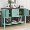 TREXM Cambridge Series Ample Storage Vintage Console Table with Four Small Drawers and Bottom Shelf for Living Rooms, Entrances and Kitchens (Retro Bl