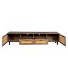 Farmhouse TV Stand Modern Wood Media Entertainment Center Console Table with 2 Doors and 2 Open Shelves