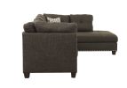 ACME Laurissa Sectional Sofa & Ottoman (2 Pillows) in Charcoal Linen 54375