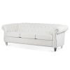 84.65" Rolled Arm Chesterfield 3 Seater Sofa
