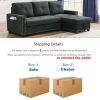 [Video] MH 82" Sleeper Sofa Bed Reversible Sectional Couch with Storage Chaise and Side storage bag for Living Room Furniture Set, silver rivets on bo