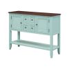TREXM Cambridge Series Ample Storage Vintage Console Table with Four Small Drawers and Bottom Shelf for Living Rooms, Entrances and Kitchens (Retro Bl