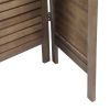 Sycamore wood 8 Panel Screen Folding Louvered Room Divider - brown