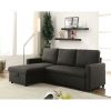 ACME Hiltons Sectional Sofa w/Sleeper in Charcoal Linen 52300