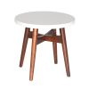 Contemporary Mid-Century Accent Tables - Natural Cherry Legs, White Silverstone¬Æ Tops - Classic Design with Modern Simplicity