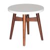 Contemporary Mid-Century Accent Tables - Natural Cherry Legs, White Silverstone¬Æ Tops - Classic Design with Modern Simplicity