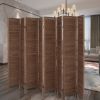 Sycamore wood 8 Panel Screen Folding Louvered Room Divider - brown