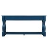 63inch Long Wood Console Table with 3 Drawers and 1 Bottom Shelf for Entryway Hallway Easy Assembly Extra-thick Sofa Table( Navy Blue)