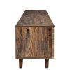 Farmhouse TV Stand Modern Wood Media Entertainment Center Console Table with 2 Doors and 2 Open Shelves