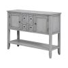 TREXM Cambridge Series Ample Storage Vintage Console Table with Four Small Drawers and Bottom Shelf for Living Rooms, Entrances and Kitchens (Antique